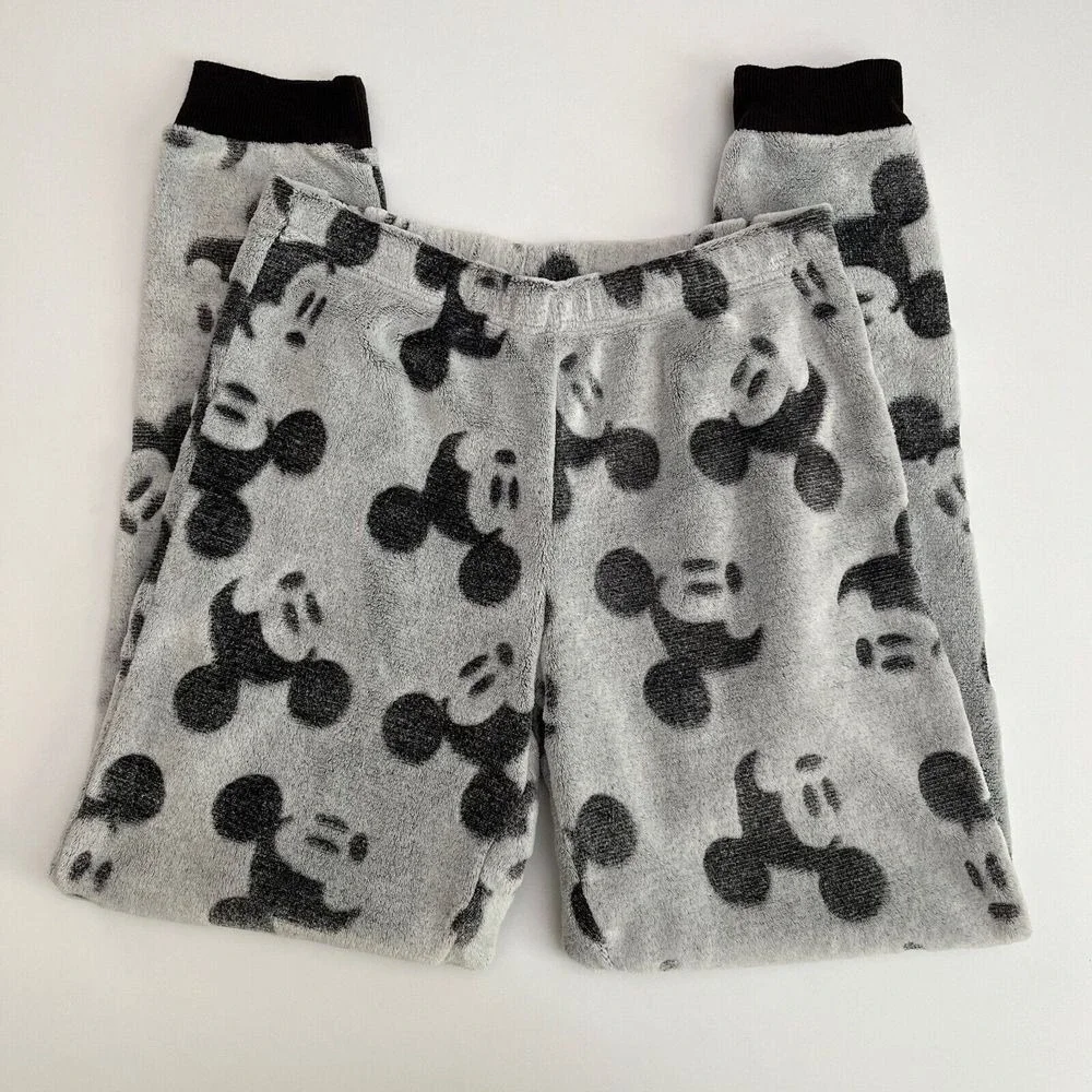 Disney Mickey Mouse Women's Grey Pajama Bottoms, Disney PJs, Mickey Mouse PJs P3 - Picture 2 of 6
